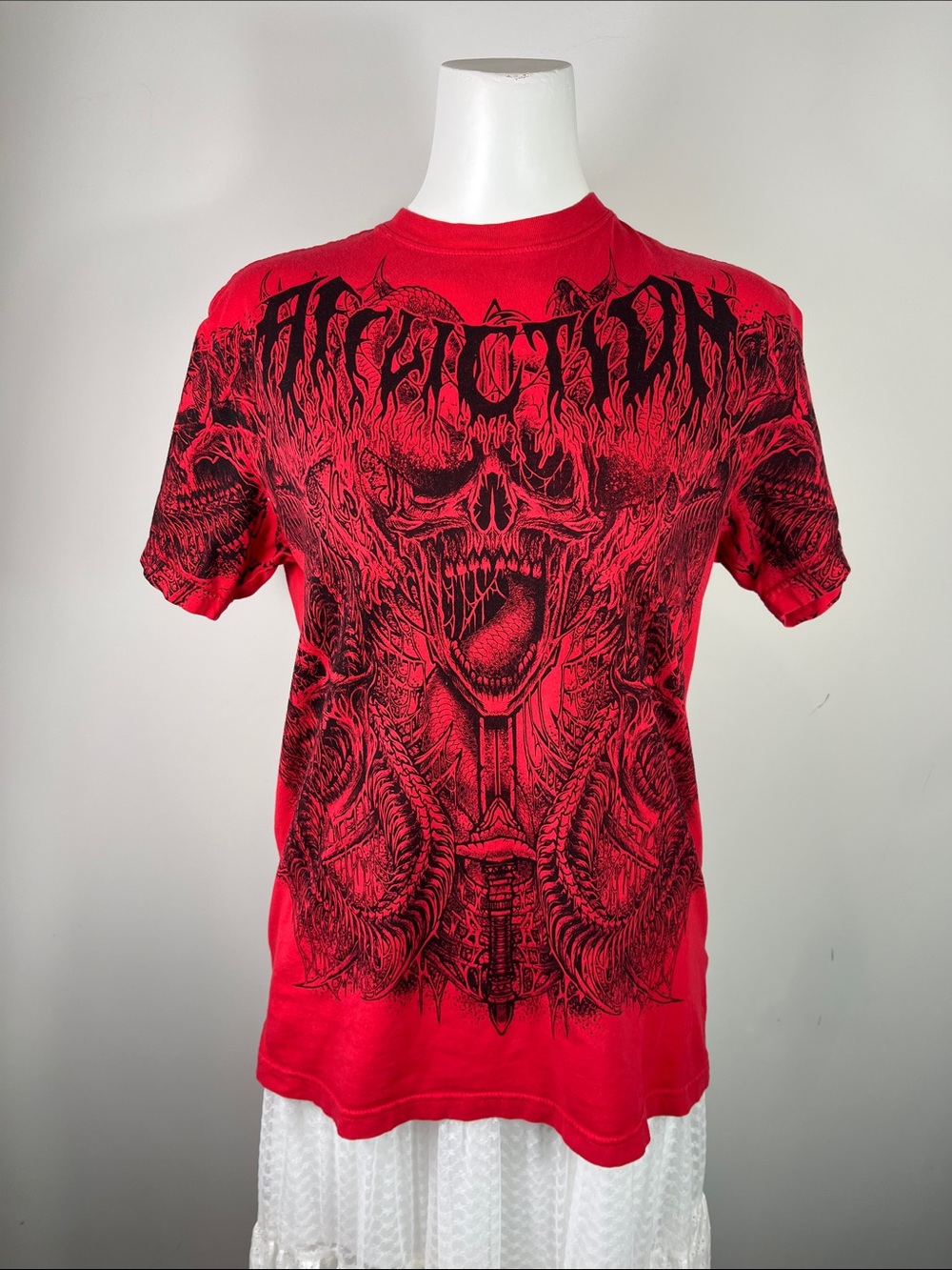 Affliction Red & Black Shirt (M)